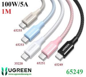 Cáp sạc nhanh 100W/5A USB Type-C to USB Type-C dài 1M Ugreen 65249 cao cấp (Màu Đen)