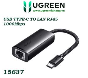 Cáp chuyển đổi USB Type-C 3.0 to Lan Gigabit 10/100/1000Mbps Ugreen 15637 cao cấp