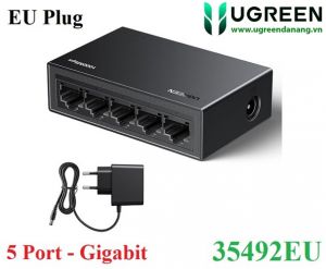 Switch chia mạng 5 cổng LAN Gigabit RJ45 10/100/1000Mbps Ugreen 35492EU cao cấp (EU Plug)