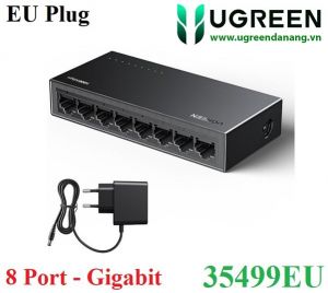 Switch chia mạng 8 cổng LAN Gigabit RJ45 10/100/1000Mbps Ugreen 35499EU cao cấp (EU Plug)